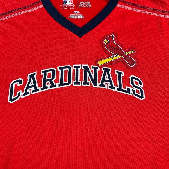 St Louis Cardinals MLB Baseball Jersey Red Blue TX3 Cool Short Sleeve Mens L - Picture 3 of 10